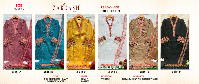 Z 214 Zarqash Embroidery Georgette Pakistani Suits Exporters In India